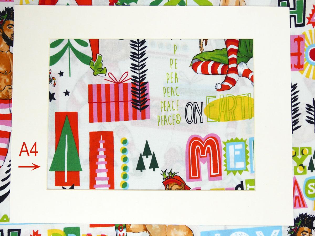 Patchworkstoff Alexander Henry Fabrics Weihnachten A4 Ausschnitt